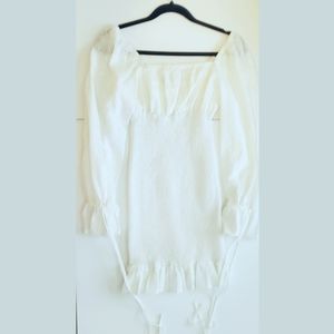 White fitted Milk Maid Dress